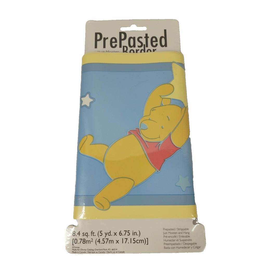 Sleepytime Winnie the Pooh and Piglet Stars Wallpaper Border Pre Pasted Nursery